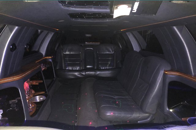 inside of a limousine that can cover an Atlanta airport transportation